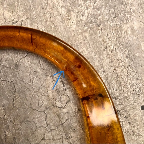 Retro Woven Handbag Pursewith Amber Lucite Handles - Picture 5 of 5